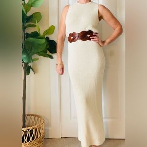 H&M Premium Knit Silk Blend Ivory Dress